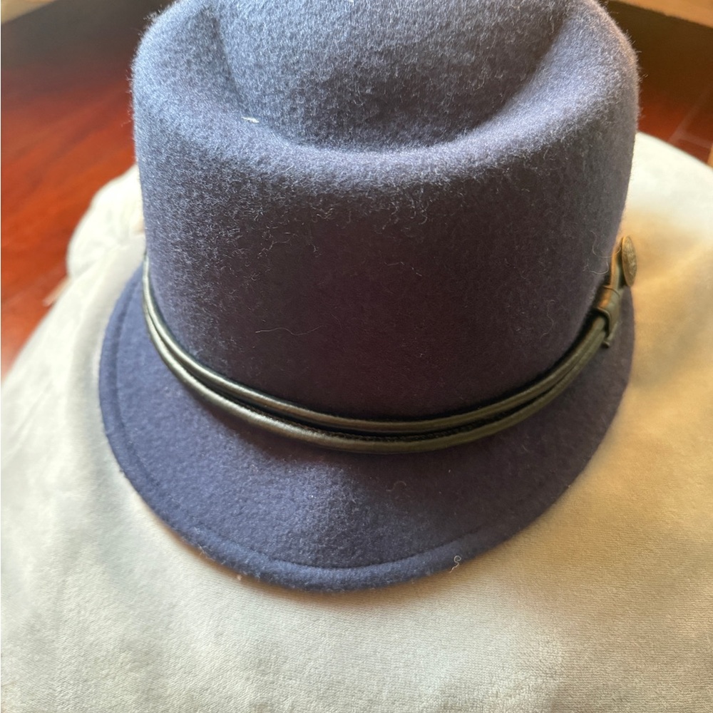 Charlies Navy Wool Fedora Hat